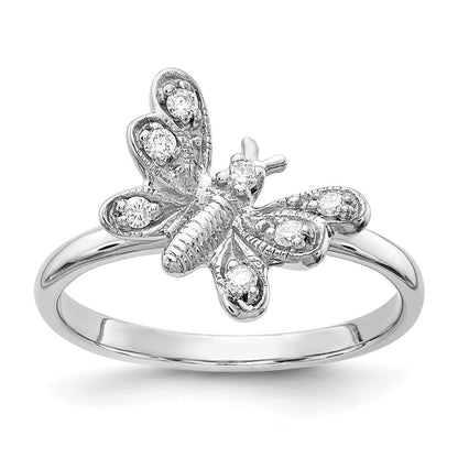 1/10 carat AA Diamond Butterfly Ring - WBC