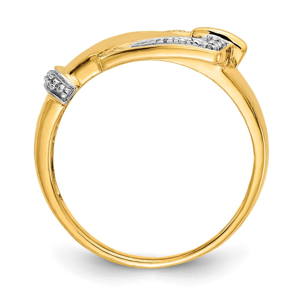 and Rhodium Diamond Buckle Ring - WBC