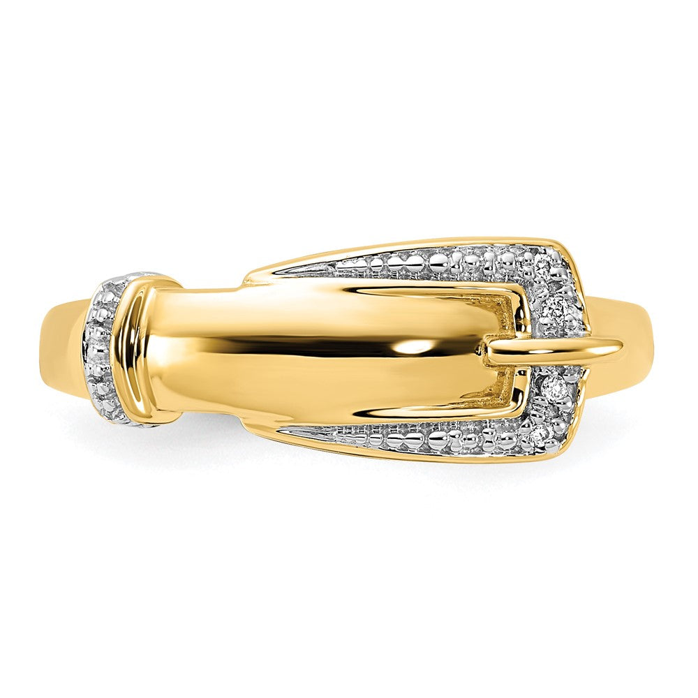 and Rhodium Diamond Buckle Ring - WBC