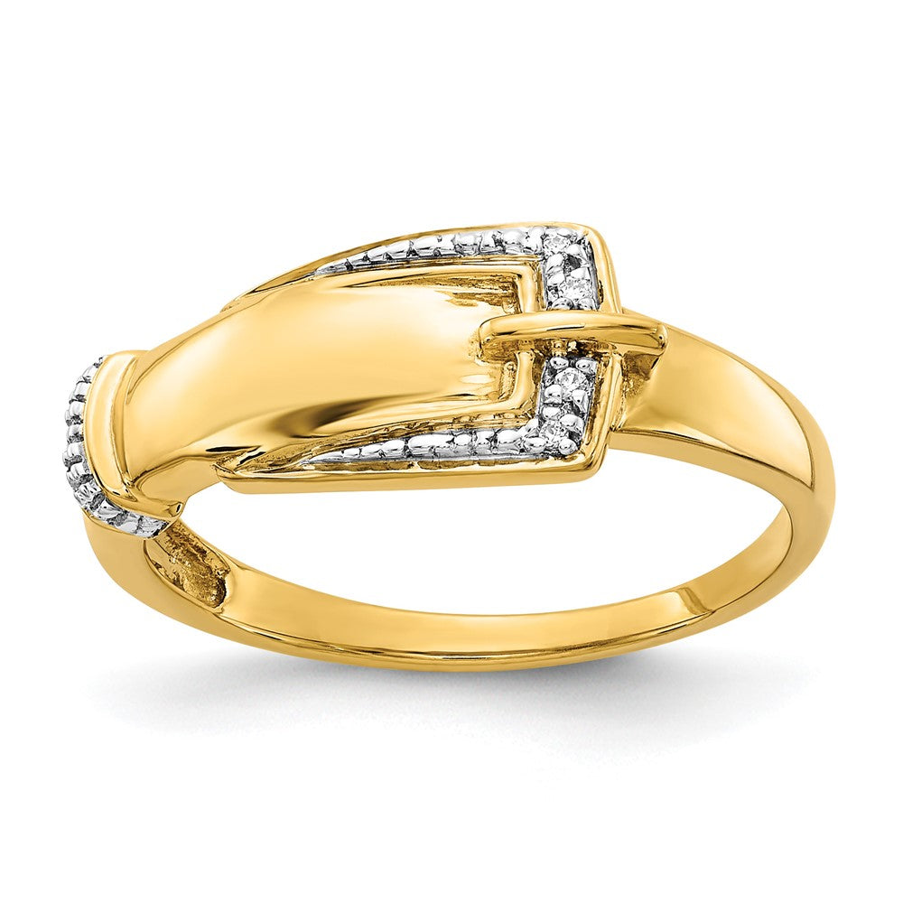 and Rhodium Diamond Buckle Ring - WBC