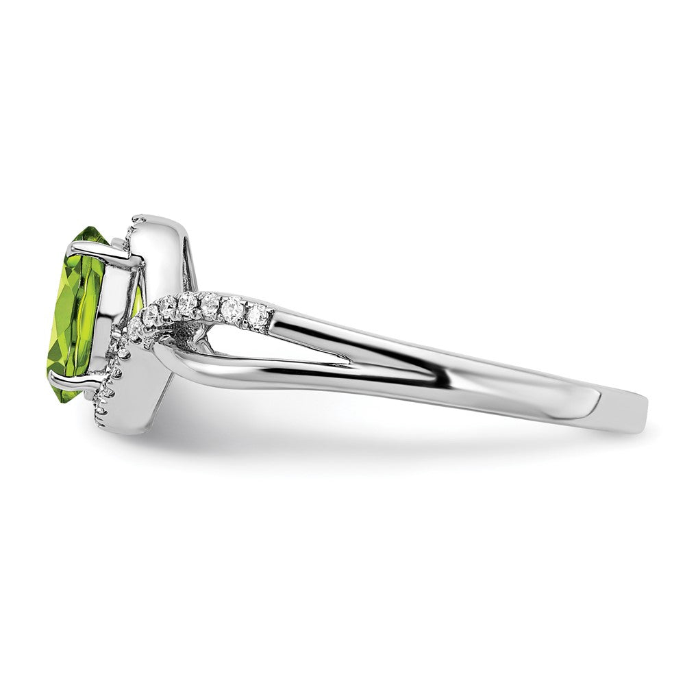 Oval Peridot and 1/10 carat Diamond Twist Ring - WBC