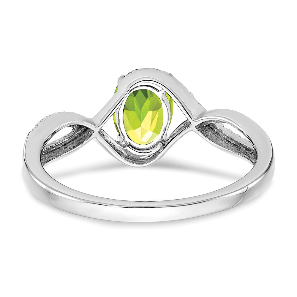 Oval Peridot and 1/10 carat Diamond Twist Ring - WBC