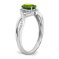 Oval Peridot and 1/10 carat Diamond Twist Ring - WBC