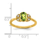 7x5 Oval Peridot and 1/20 carat Diamond Ring - WBC