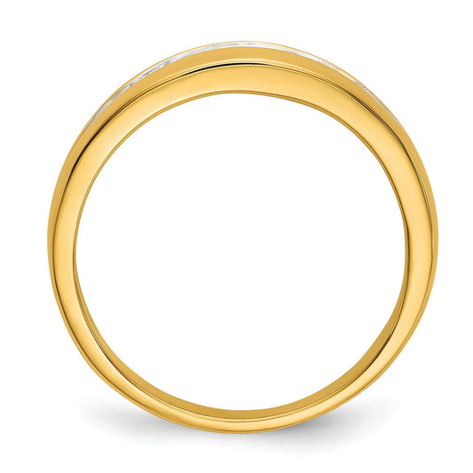 IB Goodman and Rhodium 1/3 carat Diamond 7-stone Mens Channel Ring - WBC