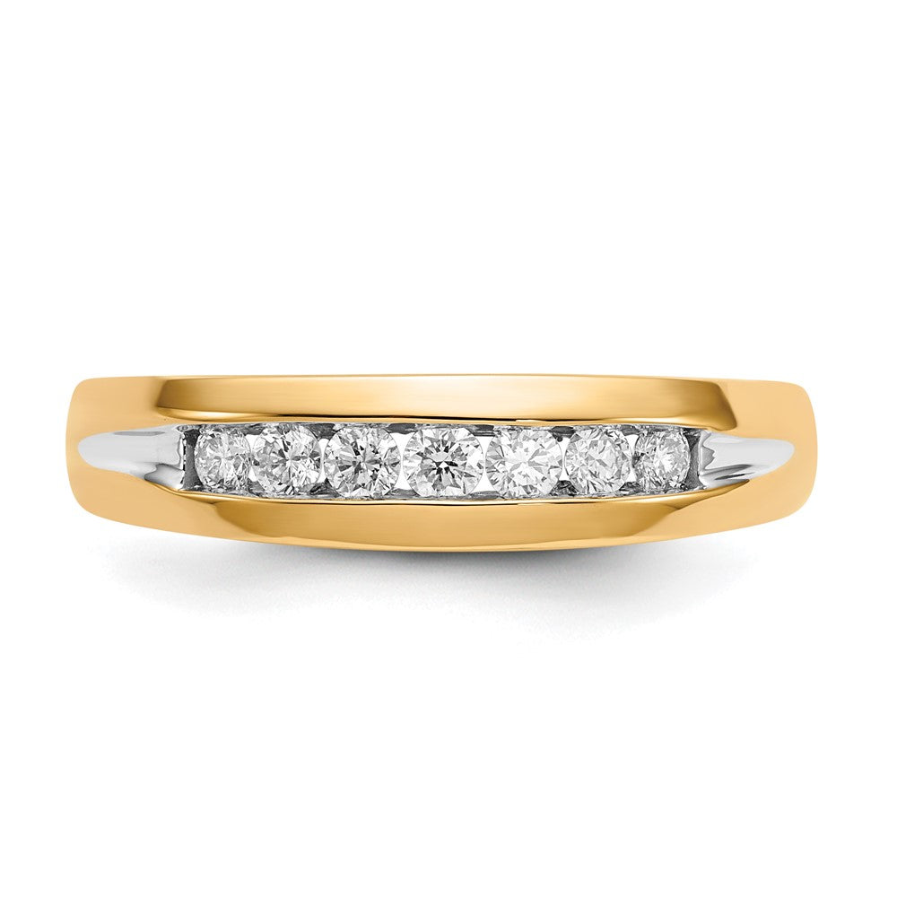 IB Goodman and Rhodium 1/3 carat Diamond 7-stone Mens Channel Ring - WBC