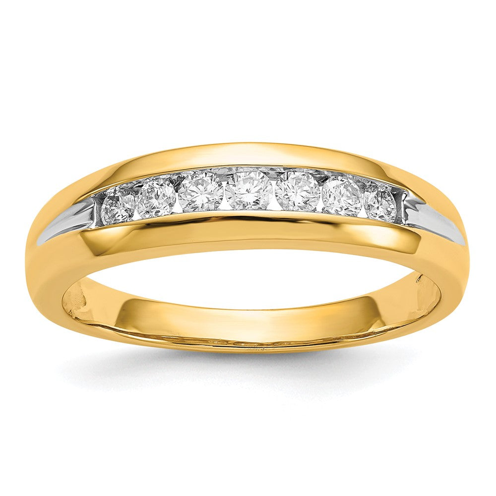 IB Goodman and Rhodium 1/3 carat Diamond 7-stone Mens Channel Ring - WBC