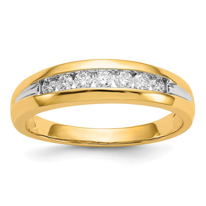 IB Goodman and Rhodium 1/3 carat Diamond 7-stone Mens Channel Ring - WBC