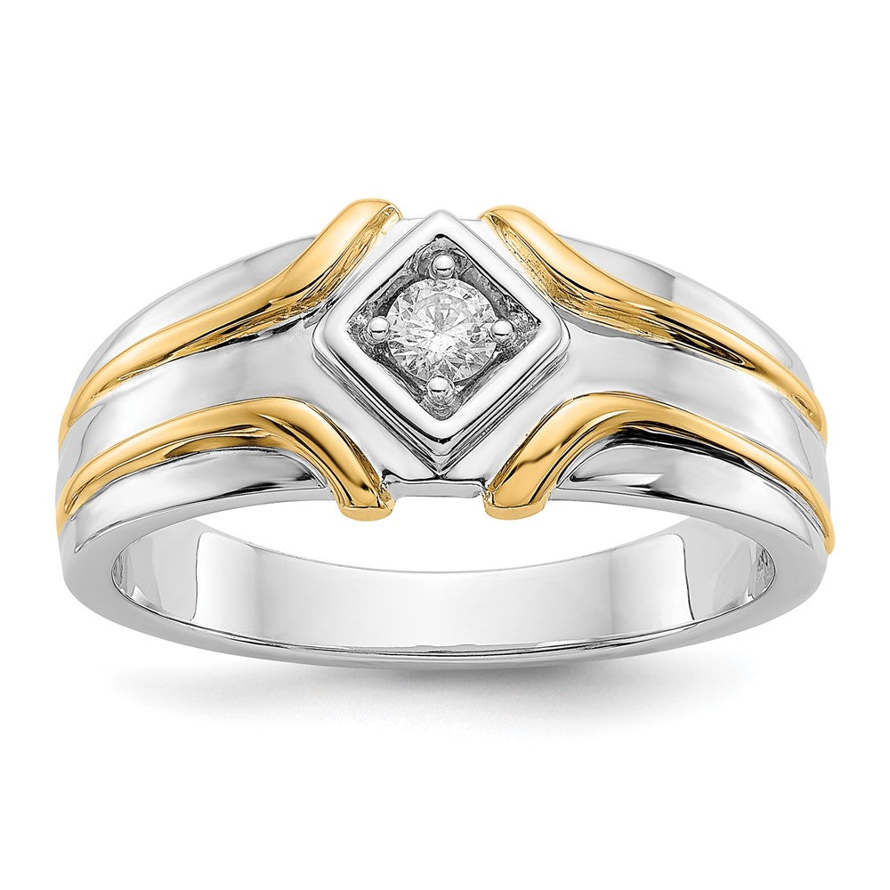 IB Goodman Two-tone 1/6 carat Diamond Mens Ring - WBC