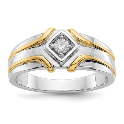 IB Goodman Two-tone 1/6 carat Diamond Mens Ring - WBC