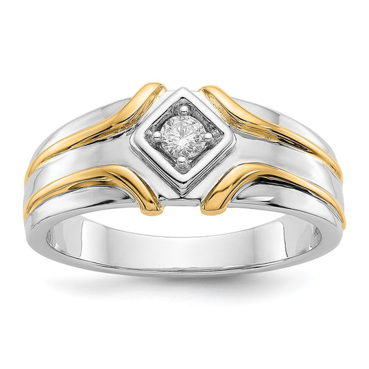IB Goodman Two-tone 1/6 carat Diamond Mens Ring - WBC