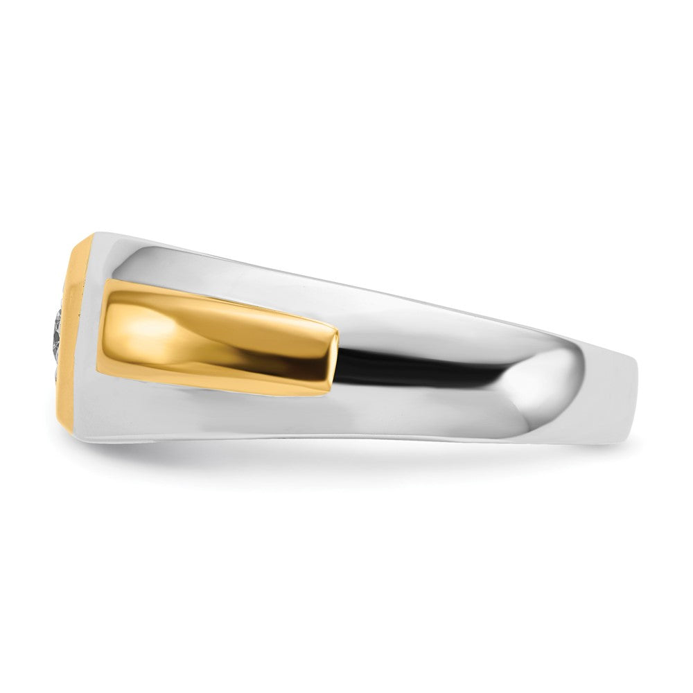 IB Goodman Two-tone 1/10 carat Diamond Mens Ring - WBC