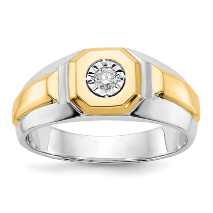 IB Goodman Two-tone 1/10 carat Diamond Mens Ring - WBC