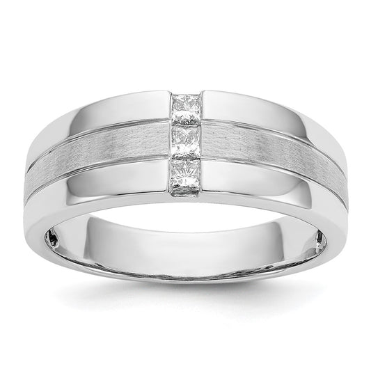 IB Goodman Polished and Satin 1/4 carat Diamond Mens Ring - WBC