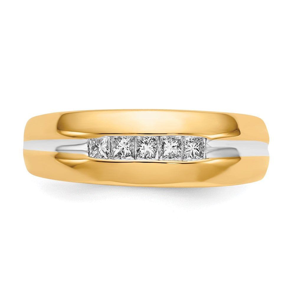 IB Goodman with Rhodium 1/4 carat Square Diamond 5-stone Mens Channel Ring - WBC