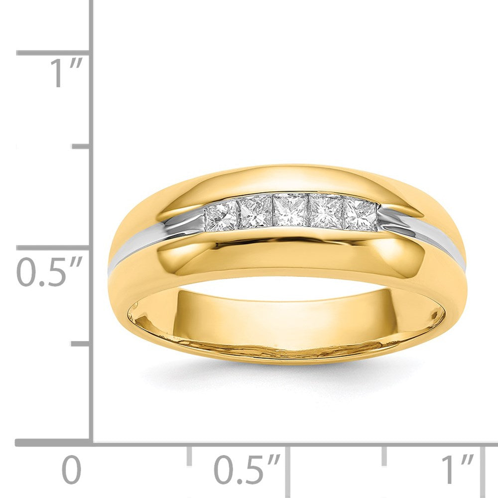 IB Goodman with Rhodium 1/4 carat Square Diamond 5-stone Mens Channel Ring - WBC