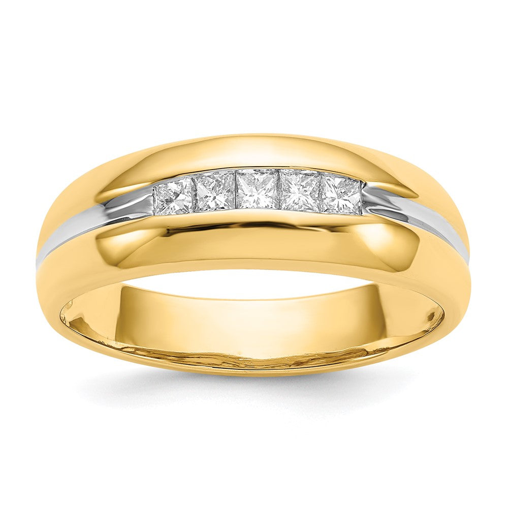 IB Goodman with Rhodium 1/4 carat Square Diamond 5-stone Mens Channel Ring - WBC