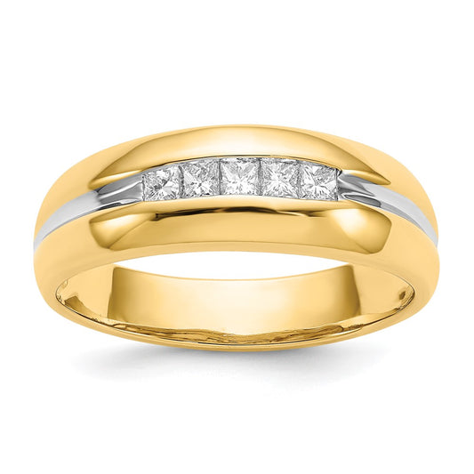 IB Goodman with Rhodium 1/4 carat Square Diamond 5-stone Mens Channel Ring - WBC