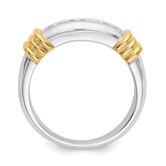 IB Goodman Two-tone 1/4 carat Diamond 7-stone Mens Ring - WBC