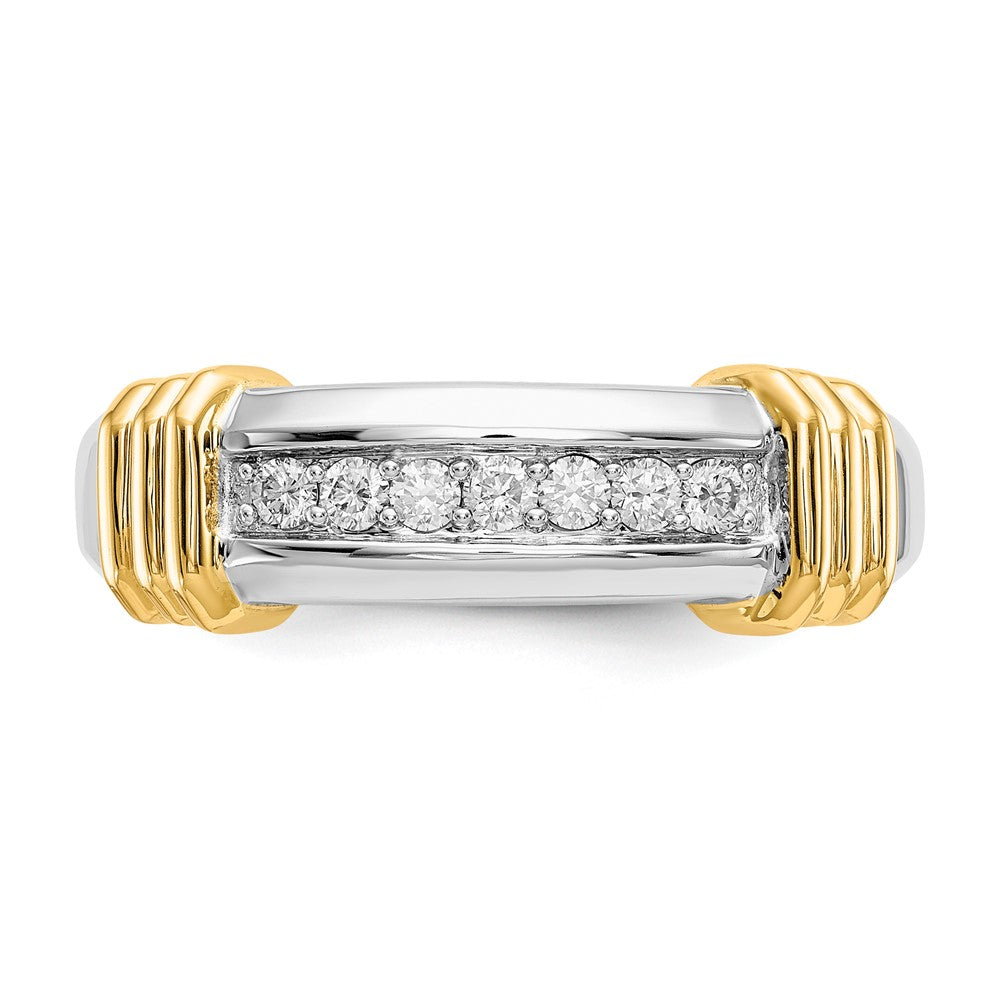 IB Goodman Two-tone 1/4 carat Diamond 7-stone Mens Ring - WBC