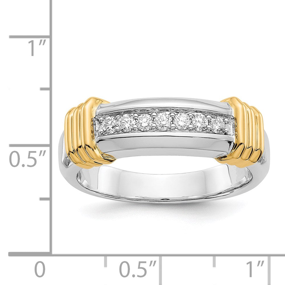 IB Goodman Two-tone 1/4 carat Diamond 7-stone Mens Ring - WBC