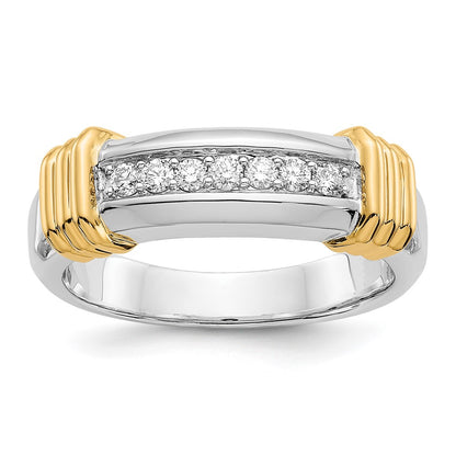 IB Goodman Two-tone 1/4 carat Diamond 7-stone Mens Ring - WBC