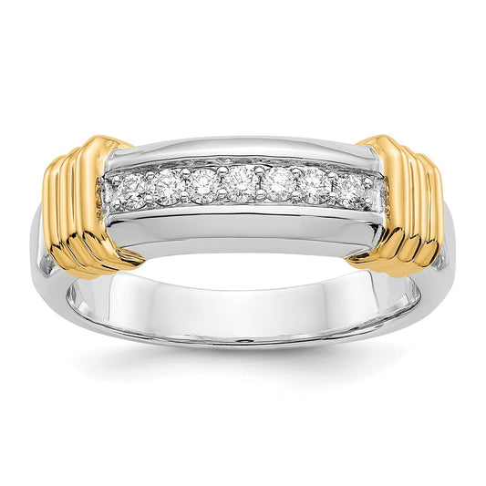 IB Goodman Two-tone 1/4 carat Diamond 7-stone Mens Ring - WBC