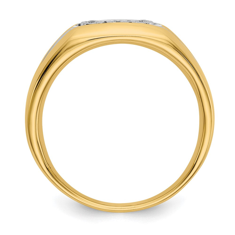 IB Goodman and Rhodium 1/20 carat Diamond 3-stone Mens Ring - WBC