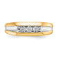IB Goodman and Rhodium 1/20 carat Diamond 3-stone Mens Ring - WBC