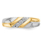 IB Goodman Two-tone 1/6 carat Diamond 3-stone Mens Ring - WBC