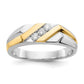 IB Goodman Two-tone 1/6 carat Diamond 3-stone Mens Ring - WBC
