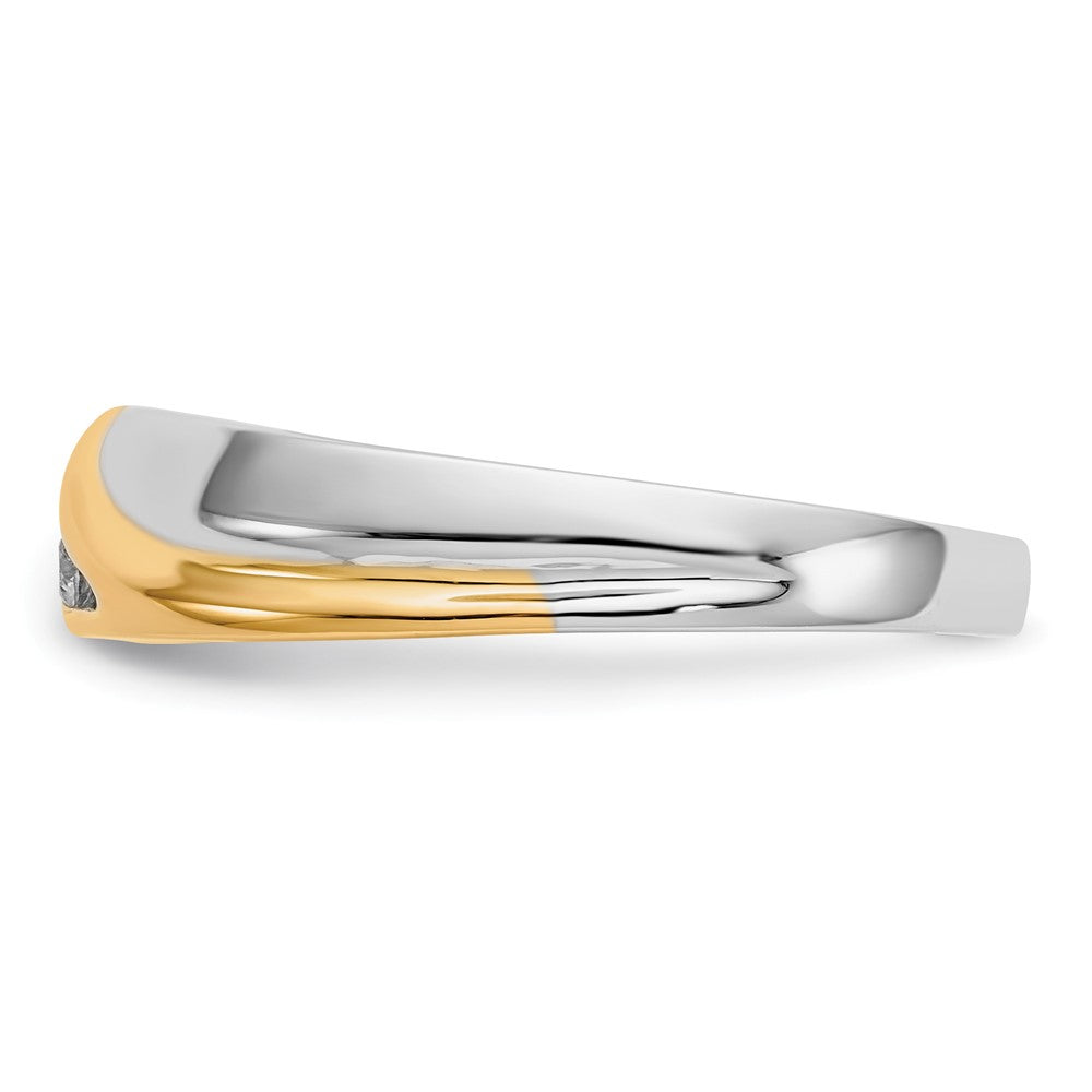 IB Goodman Two-tone 1/6 carat Diamond 3-stone Mens Ring - WBC