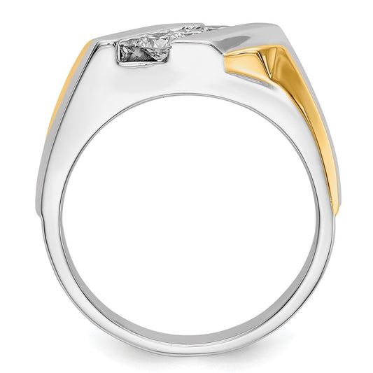 IB Goodman Two-tone 1/2 carat Diamond 3-stone Mens Ring - WBC