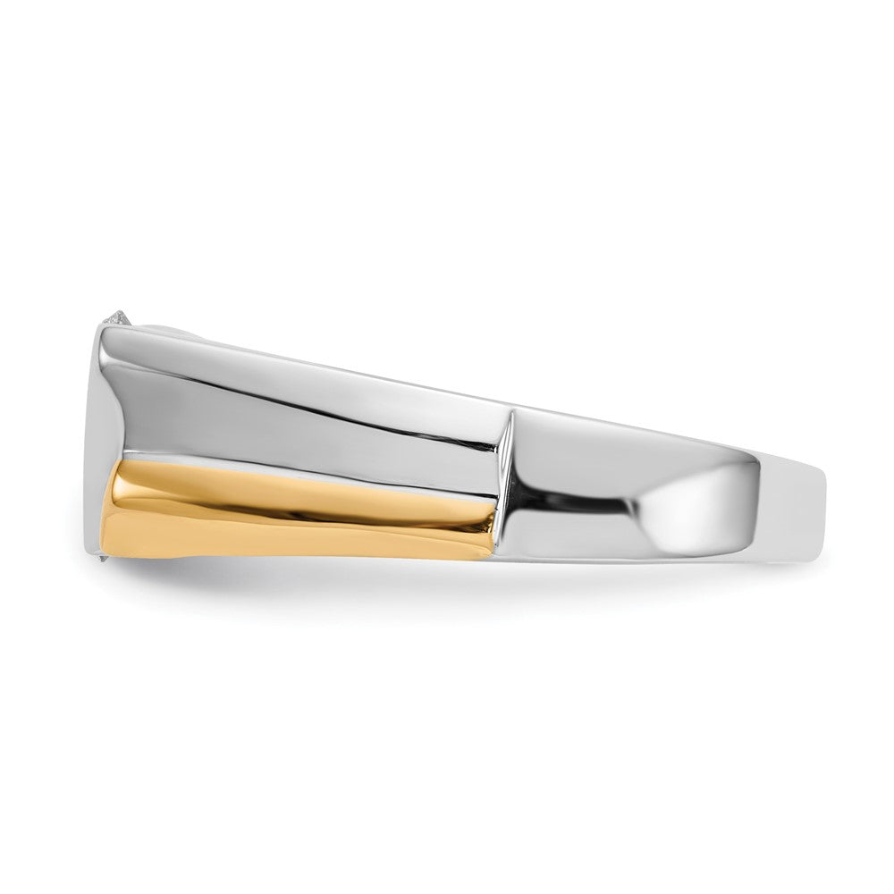 IB Goodman Two-tone 1/2 carat Diamond 3-stone Mens Ring - WBC