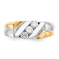 IB Goodman Two-tone 1/2 carat Diamond 3-stone Mens Ring - WBC