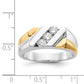 IB Goodman Two-tone 1/2 carat Diamond 3-stone Mens Ring - WBC