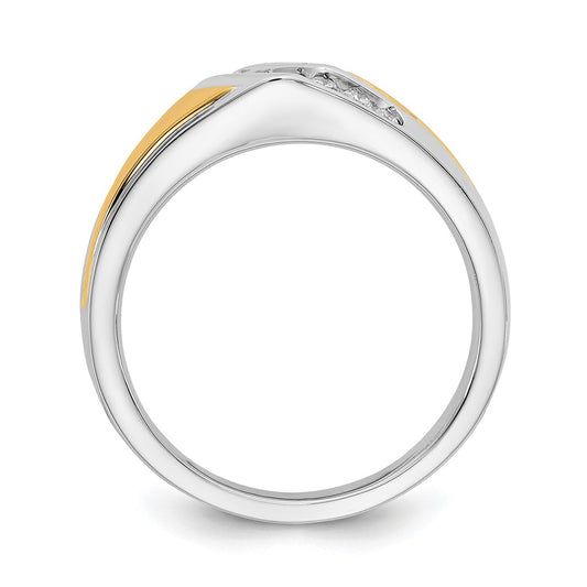 IB Goodman Two-tone 1/4 carat Diamond Mens Ring - WBC