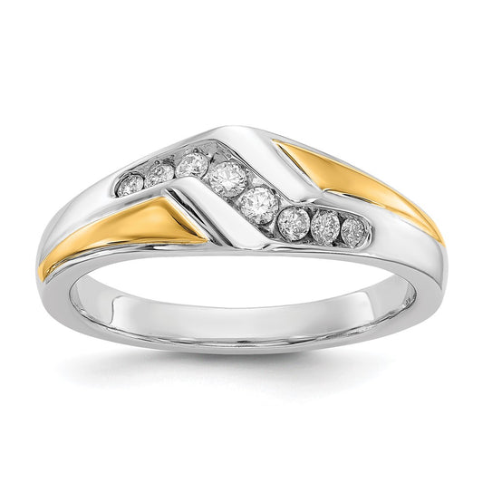 IB Goodman Two-tone 1/4 carat Diamond Mens Ring - WBC