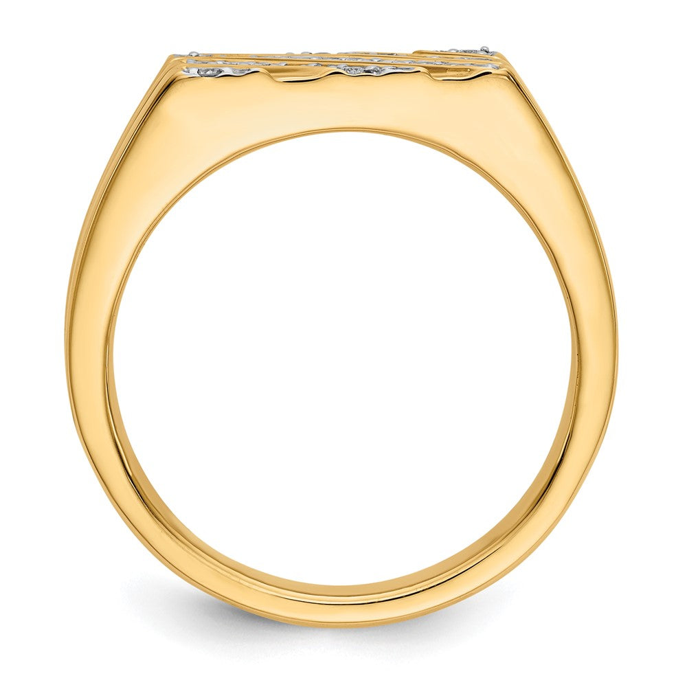 IB Goodman 1/4 carat Diamond Diagonal Stripe Mens Ring - WBC