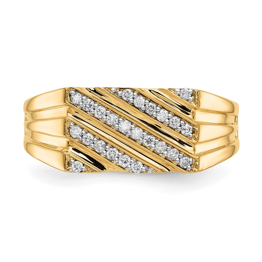 IB Goodman 1/4 carat Diamond Diagonal Stripe Mens Ring - WBC