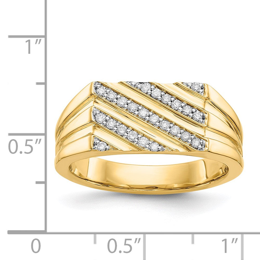 IB Goodman 1/4 carat Diamond Diagonal Stripe Mens Ring - WBC