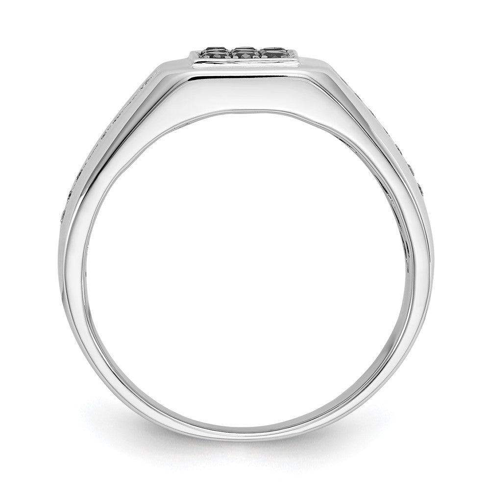 IB Goodman 1/4 carat and Black Diamond Square Cluster Mens Ring - WBC