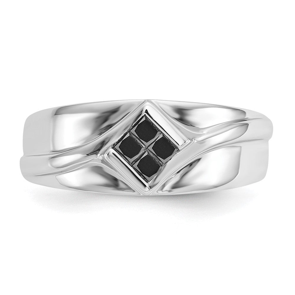 IB Goodman 3/8 carat Black Diamond Square Cluster Mens Ring - WBC