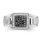 IB Goodman 1/3 carat Black and Diamond Square Cluster Mens Ring - WBC