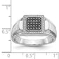 IB Goodman 1/3 carat Black and Diamond Square Cluster Mens Ring - WBC