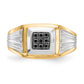 IB Goodman Two-tone 1/6 carat Black Diamond Square Cluster Mens Ring - WBC