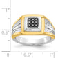 IB Goodman Two-tone 1/6 carat Black Diamond Square Cluster Mens Ring - WBC