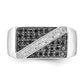 IB Goodman 1/2 carat Black and Diamond Cluster Diagonal Stripe Mens Ring - WBC