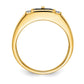 IB Goodman Square Lab-Created Sapphire Cluster and 1/20 carat Diamond Mens Ring - WBC