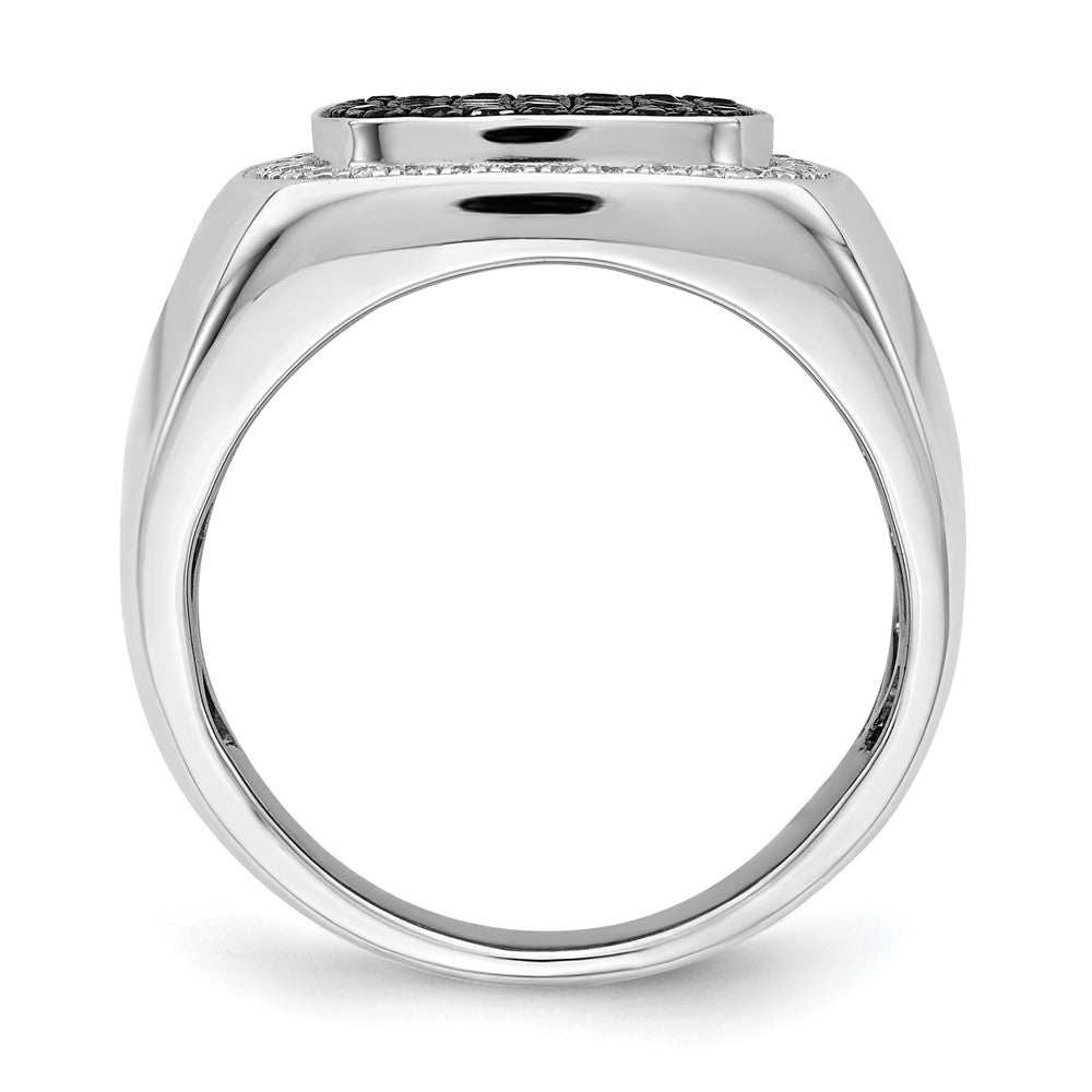 IB Goodman 3/4 carat Black and Diamond Cluster Mens Ring - WBC